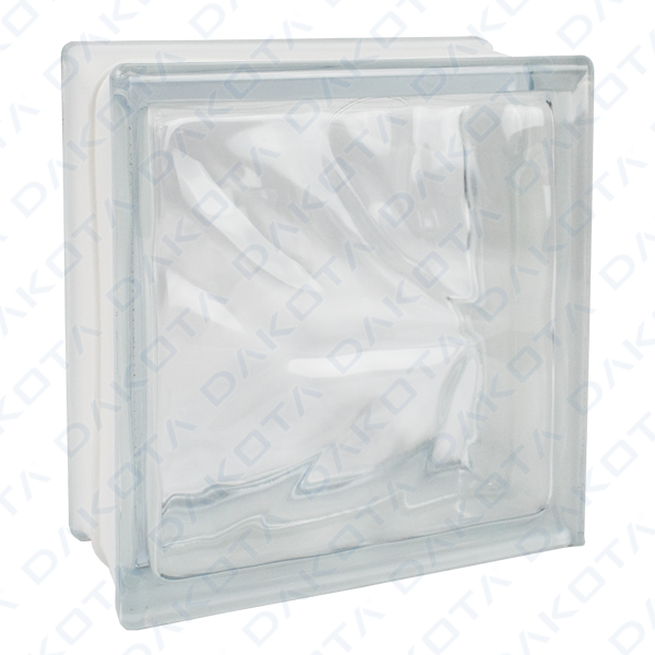 Ultra-clear corrugated glass brick.